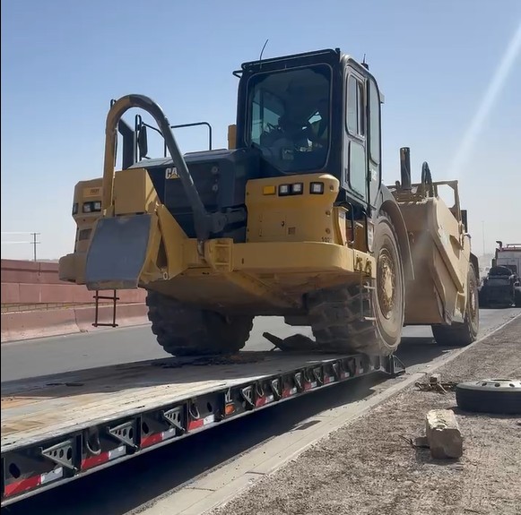Industrial machinery secured for heavy haul transport
